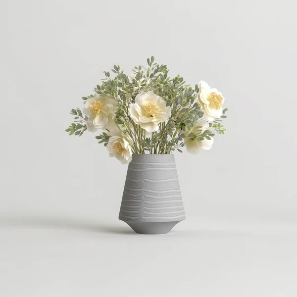 Illustration Decorative Flower Vase Isolated White Background — Stock Photo, Image