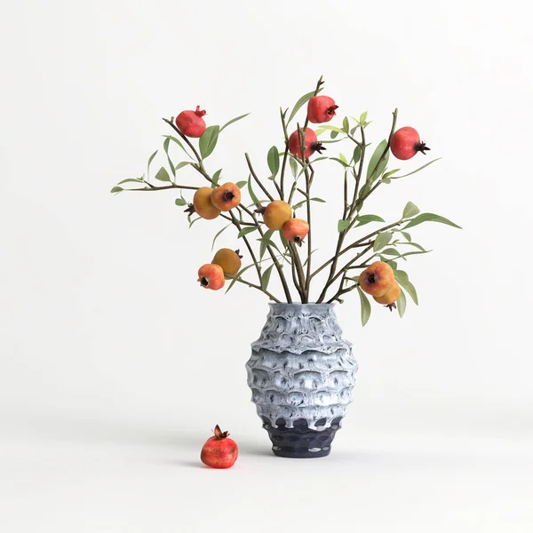 Illustration Decorative Flower Vase Isolated White Background — Stock Photo, Image