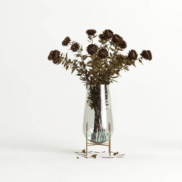 Illustration Decorative Flower Vase Isolated White Background — 图库照片