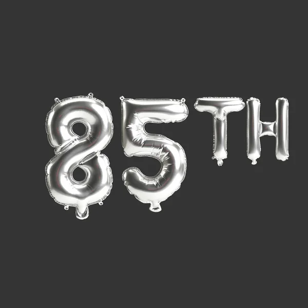 Illustration 85Th Silver Balloons Isolated Dark Background — 图库照片