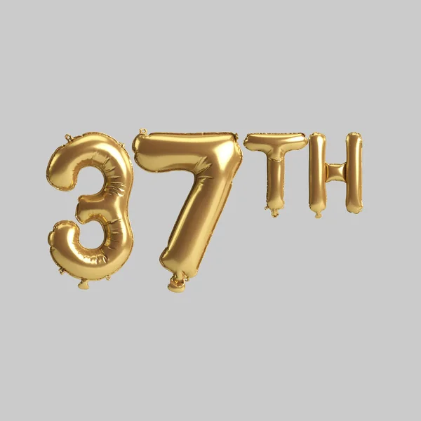 Illustratie Van 37E Gouden Ballonnen Geïsoleerd Achtergrond — Stockfoto