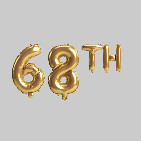 Illustration 68Th Gold Balloons Isolated Background — Foto de Stock