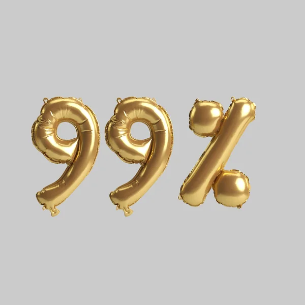 Ілюстрація Відсотків Золотих Кульок Ізольовані Білому Тлі — стокове фото