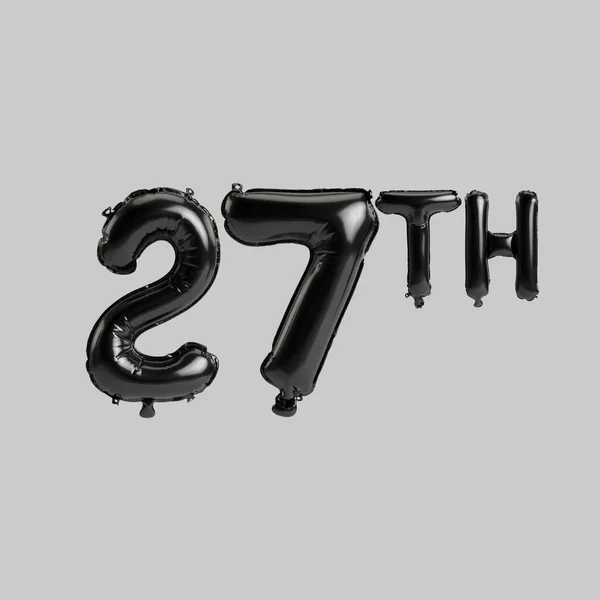 Illustration 27Th Black Balloons Isolated White Background — Foto Stock