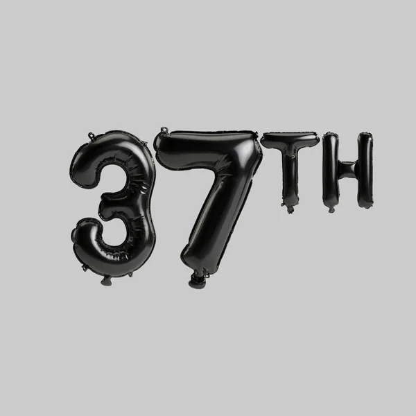 Illustration 37Th Black Balloons Isolated White Background — Fotografia de Stock