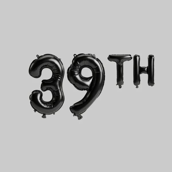 Illustration 39Th Black Balloons Isolated White Background — Fotografia de Stock