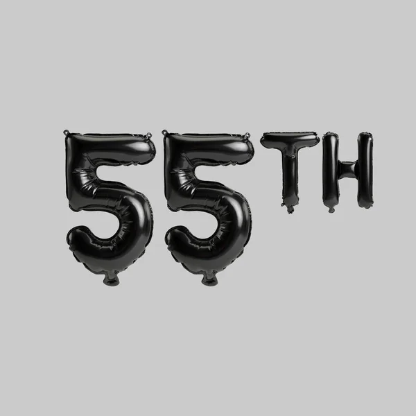 Illustration 55Th Black Balloons Isolated White Background — 图库照片