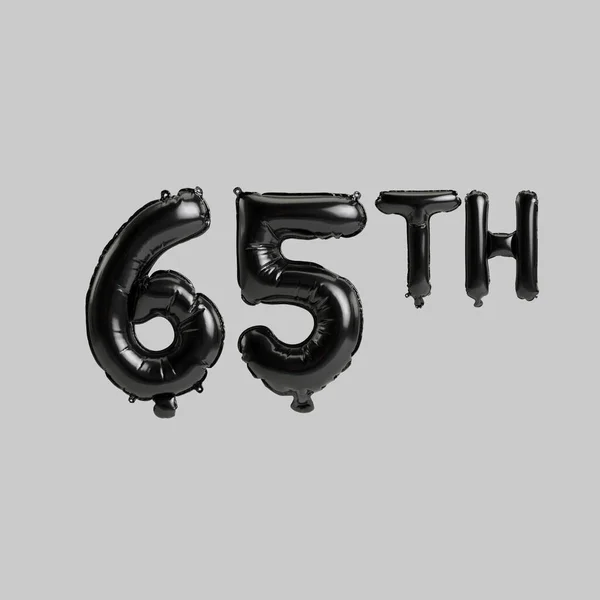 Illustration 65Th Black Balloons Isolated White Background — Foto Stock