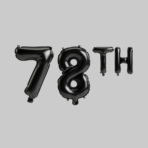 Illustration 78Th Black Balloons Isolated White Background — 스톡 사진