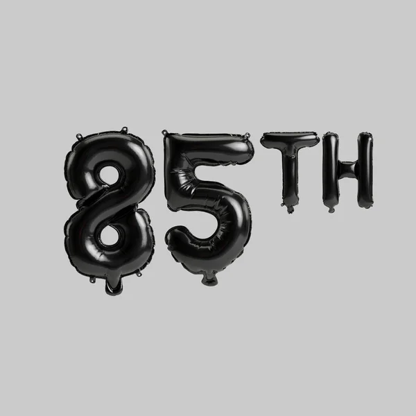 Illustration 85Th Black Balloons Isolated White Background — 스톡 사진
