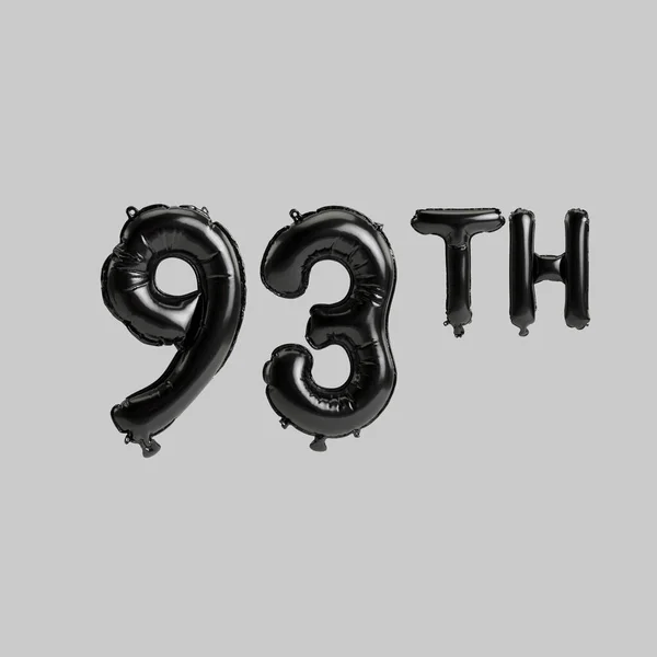 Illustratie Van 93Ste Zwarte Ballonnen Geïsoleerd Witte Achtergrond — Stockfoto