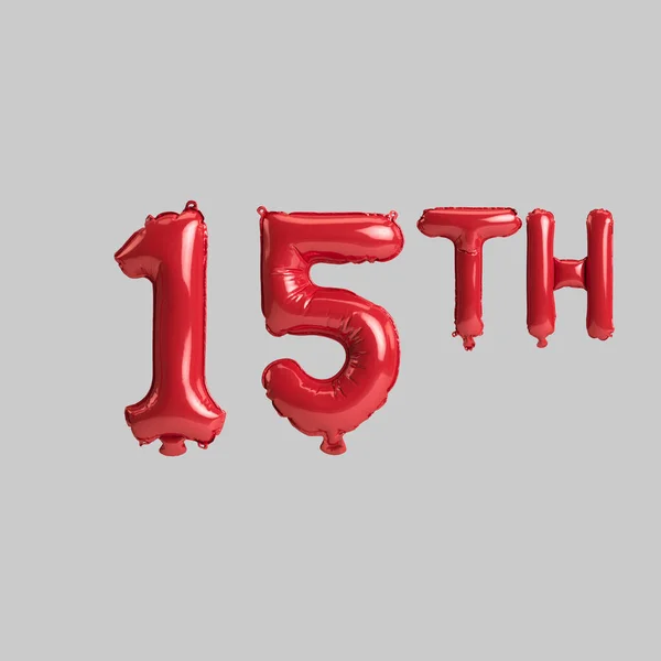 Illustration 15Th Red Balloons Isolated White Background — Stockfoto