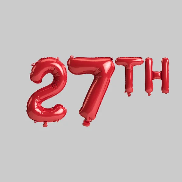 Illustration 27Th Red Balloons Isolated White Background — Fotografia de Stock