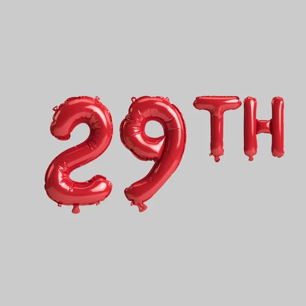 Illustration 29Th Red Balloons Isolated White Background — 스톡 사진