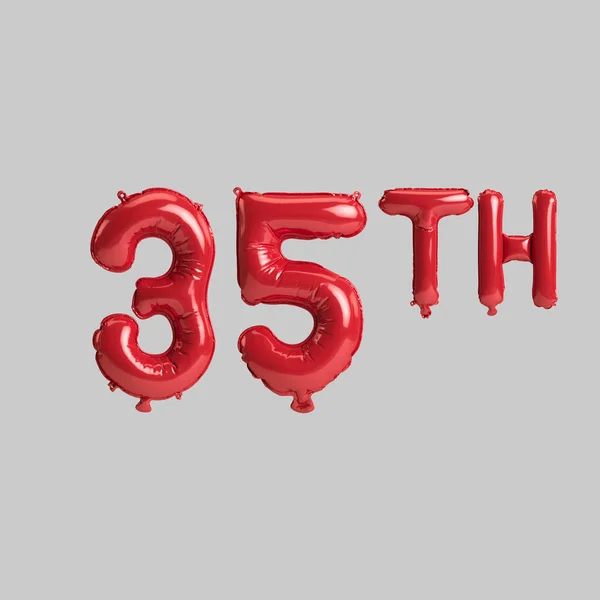 Illustration 35Th Red Balloons Isolated White Background — Foto Stock