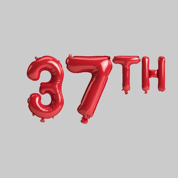 Illustration 37Th Red Balloons Isolated White Background — 图库照片