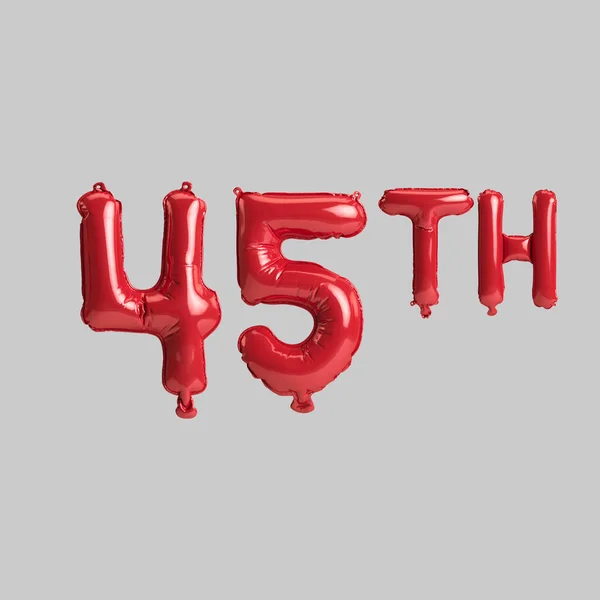 Illustration 45Th Red Balloons Isolated White Background — 图库照片