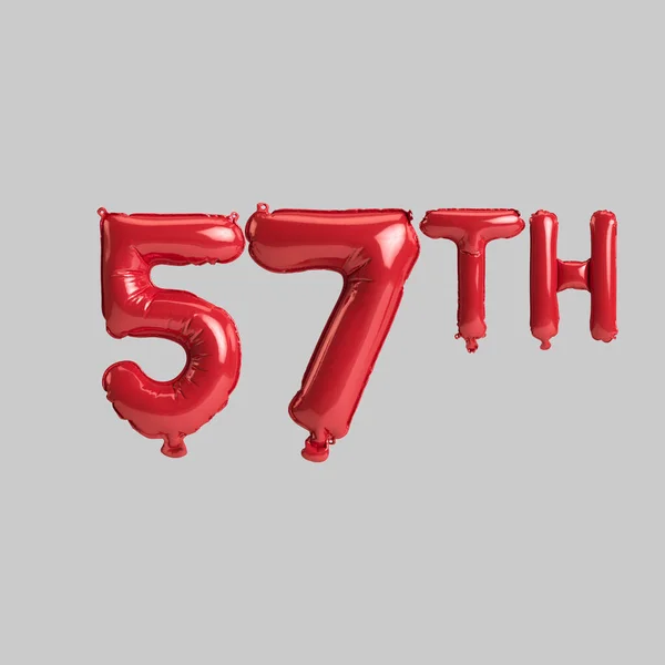 Illustration 57Th Red Balloons Isolated White Background — Stockfoto