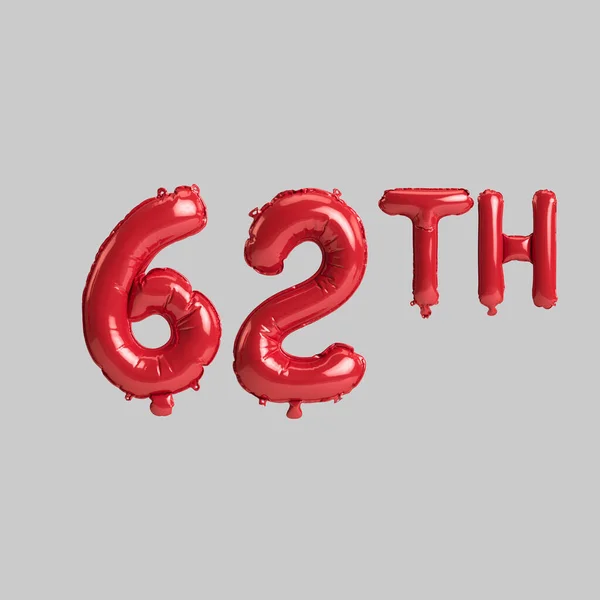 Illustration 62Th Red Balloons Isolated White Background — Fotografia de Stock