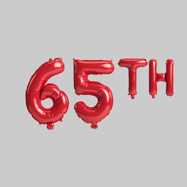 Illustration 65Th Red Balloons Isolated White Background — Photo