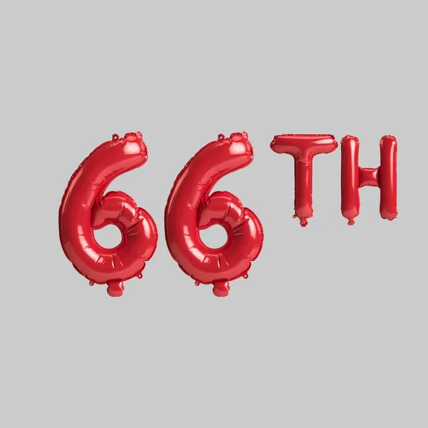 Illustration 66Th Red Balloons Isolated White Background — Stockfoto