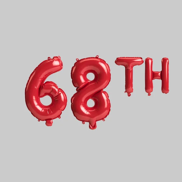 Illustration 68Th Red Balloons Isolated White Background — Stockfoto