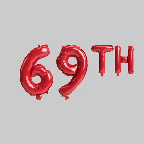 Illustration 69Th Red Balloons Isolated White Background — Foto Stock