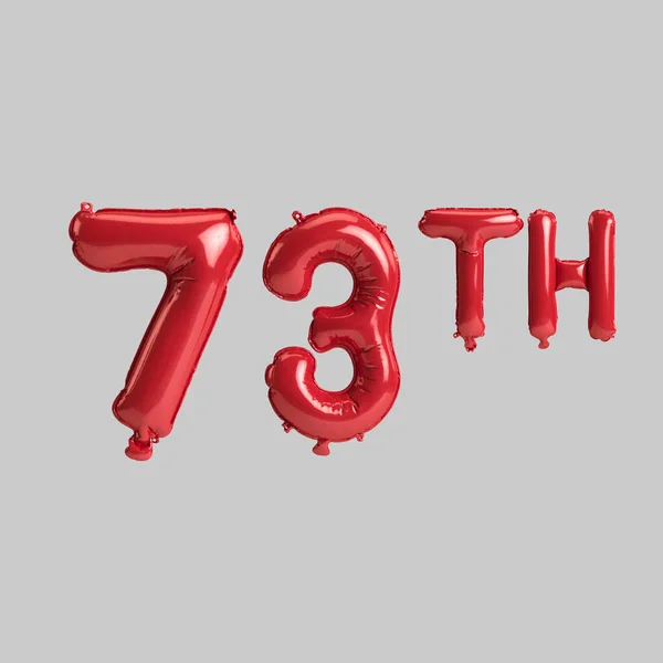 Illustration 73Th Red Balloons Isolated White Background — Foto de Stock