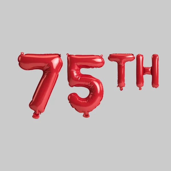 Illustration 75Th Red Balloons Isolated White Background — Stockfoto