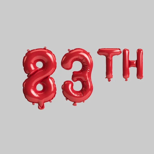 Illustration 83Th Red Balloons Isolated White Background — Photo