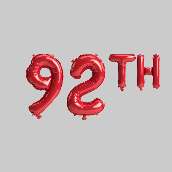 Beyaz Arkaplanda 92Nci Kırmızı Balonların Çizimi — Stok fotoğraf