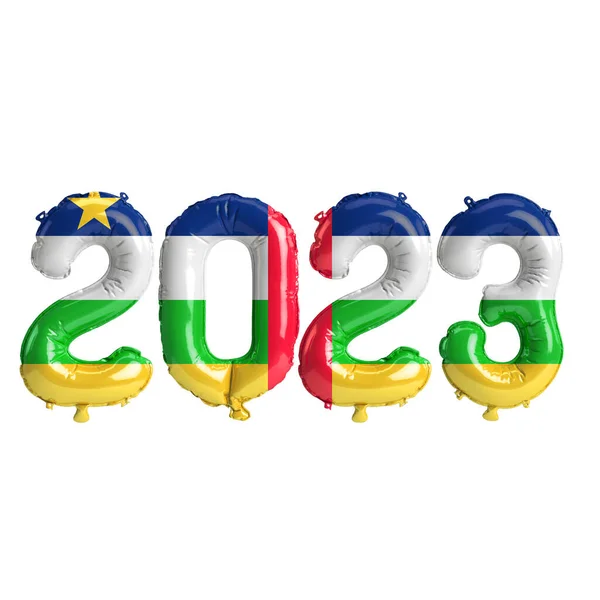 Εικονογράφηση Του 2023 Έτος Μπαλόνια Σημαία Της Κεντροαφρικανικής Δημοκρατίας Απομονώνονται — Φωτογραφία Αρχείου