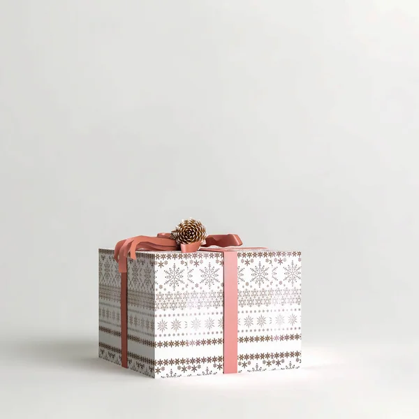 Illustratie Van Geschenkdoos Kerstdag Geïsoleerd Witte Achtergrond — Stockfoto