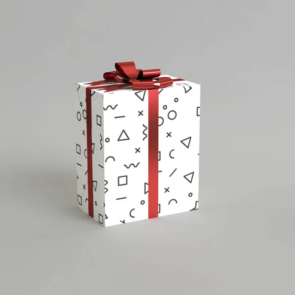 Απεικόνιση Του Δώρου Κουτί Για Την Ημέρα Των Χριστουγέννων Απομονώνονται — Φωτογραφία Αρχείου