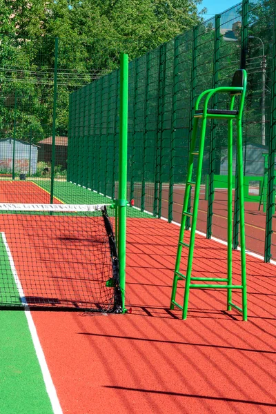 Tenis Kortu Tenis Oynadıkları Için Sahada Şebeke Court Net Teniste — Stok fotoğraf