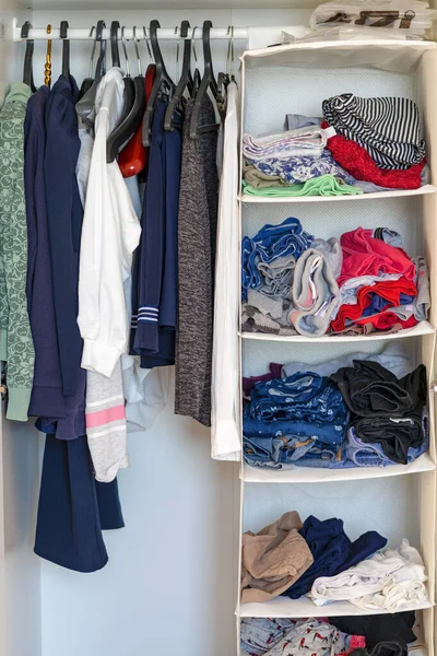 Wardrobe Shelf Clothes Clothes Closet — Stock Photo, Image