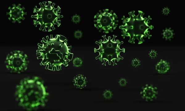 コロナウイルス Covid ウイルスモデルはリアルな3Dレンダリングです — ストック写真
