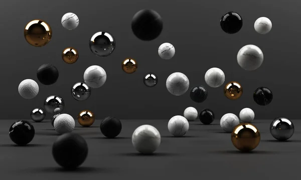 Μαύρο Και Άσπρο Μάρμαρο Υφή Γεωμετρικό Σχήμα Και Χρυσό Ανοξείδωτο — Φωτογραφία Αρχείου