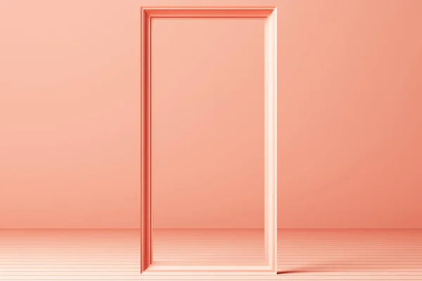 Render Minimális Divat Háttér Boltív Alagút Folyosó Portál Perspektíva Rózsaszín — Stock Fotó