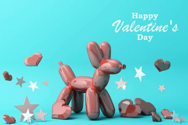 День Святого Валентина Концептуальный Фон Красными Розовыми Сердцами Звезда Розы — стоковое фото