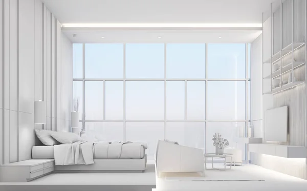 Moderne Luxus Schlaf Und Wohnbereich Mit Holz Und Marmor Textur — Stockfoto