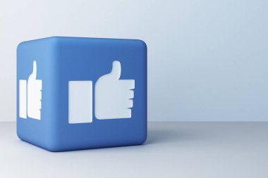 Beyaz arkaplanı olan 3D simge kutusu gibi. 3d oluşturma 