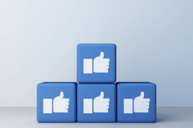 Beyaz arkaplanı olan 3D simge kutusu gibi. 3d oluşturma 