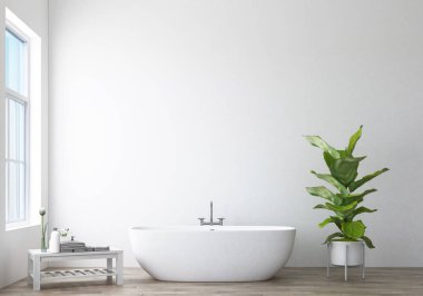 Banyo tasarımı modern & tavan arası. 3d oluşturma