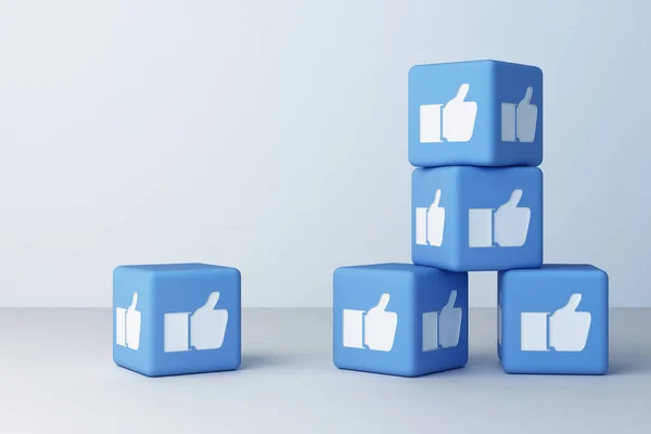 Blau Wie Symbol Entworfene Box Mit Weißem Hintergrund Darstellung — Stockfoto