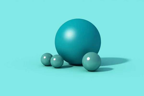 Bola Esfera Azul Sobre Fondo Azul Renderizar —  Fotos de Stock