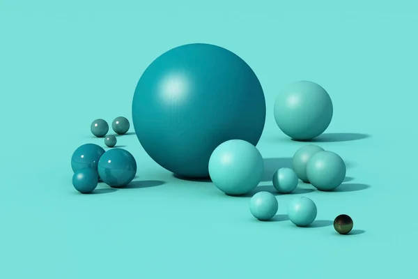 Bola Esfera Azul Sobre Fondo Azul Renderizar —  Fotos de Stock