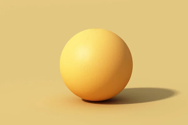 黄色の背景に黄色の球 3Dレンダリング — ストック写真