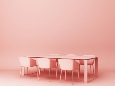 Mobilyalar arka planda model. - 3D görüntüleme.