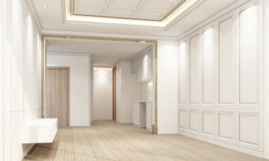 Modern iç mekan yaşama lüksü. 3d oluşturma 